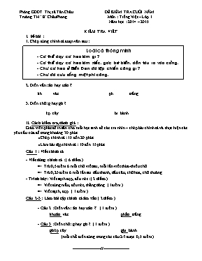 Bộ đề kiểm tra cuối năm môn Tiếng Việt + Toán Lớp 3 - Năm học 2014-2015 - Trường TH E Châu Phong (Có đáp án)